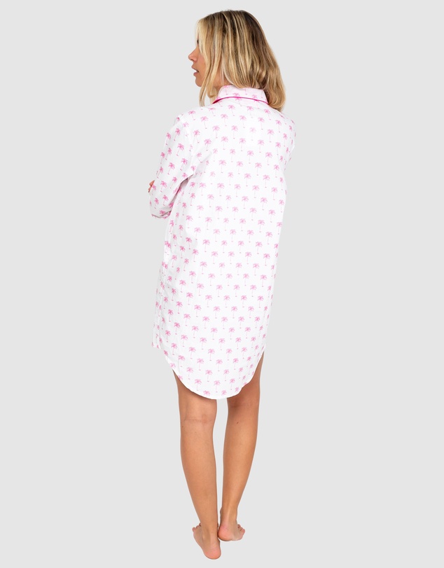 Sant And Abel - Women's Pink Palm Tree Night Shirt