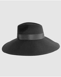 Max Alexander - Wide Brim Black Winter Hat