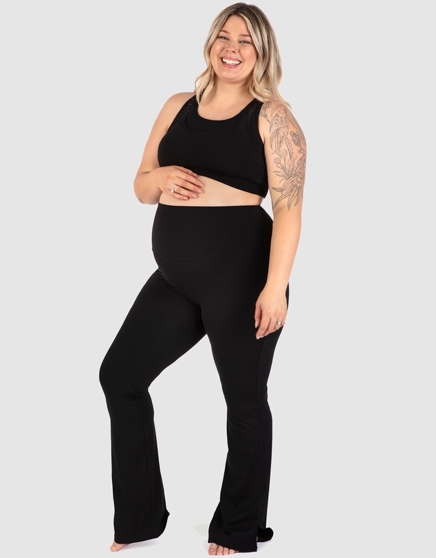 B Free Intimate Apparel - Maternity Flare Leggings | High Waisted & Pet Hair Resistant