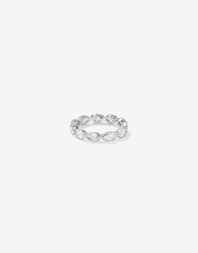 Michael Hill - Pear Shaped Cubic Zirconia Bezel Set Eternity Ring in Sterling Silver