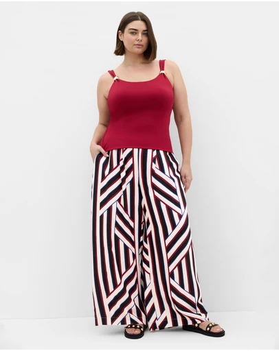 City Chic - Plus size Arami Strap Detail Top - light berry