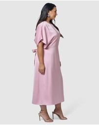 Pink Dusk by Curve Project - Lust Unleashed Satin Midi Dress