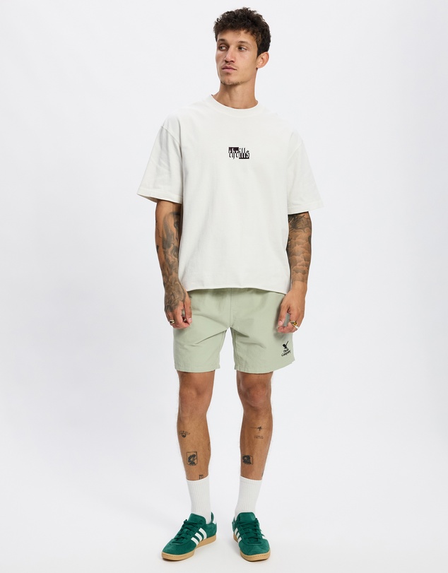 Thrills - Excitement Excitement Embro Box Fit Oversize Cropped Raw Hem Tee