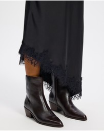 AERE - Smooth Leather Cowboy Ankle Boots