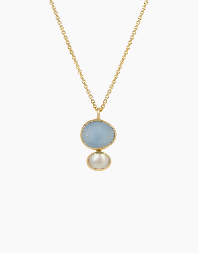 Bianc - Cubism Necklace Milky Aquamarine