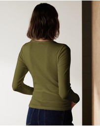 Atmos&Here - Organic Cotton Ribbed Long Sleeve Top