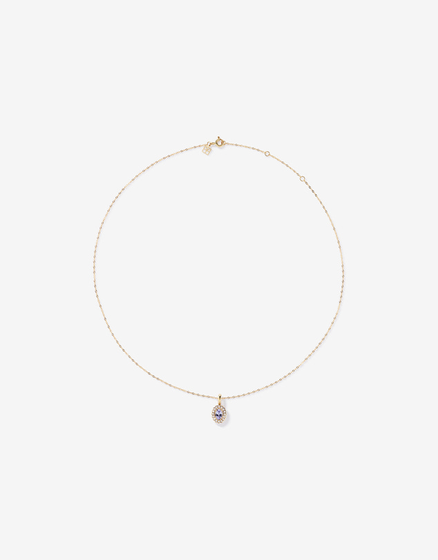 Michael Hill - Tanzanite & 0.15TW of Diamond Halo Pendant with Chain in 10kt Yellow Gold