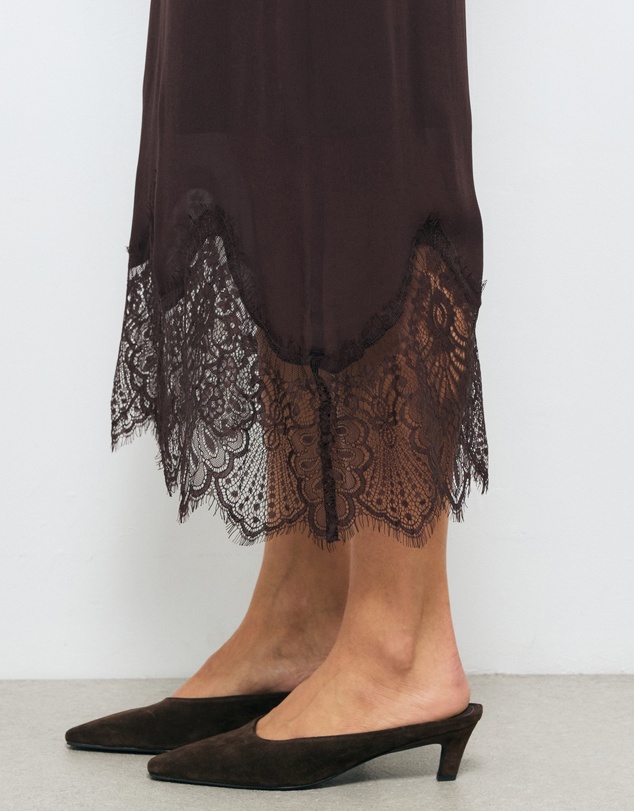 AERE - Tala Heeled Suede Mules