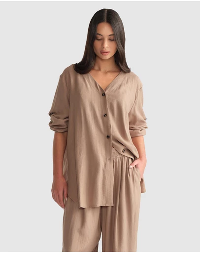 Decjuba - D-Luxe Collarless Shirt