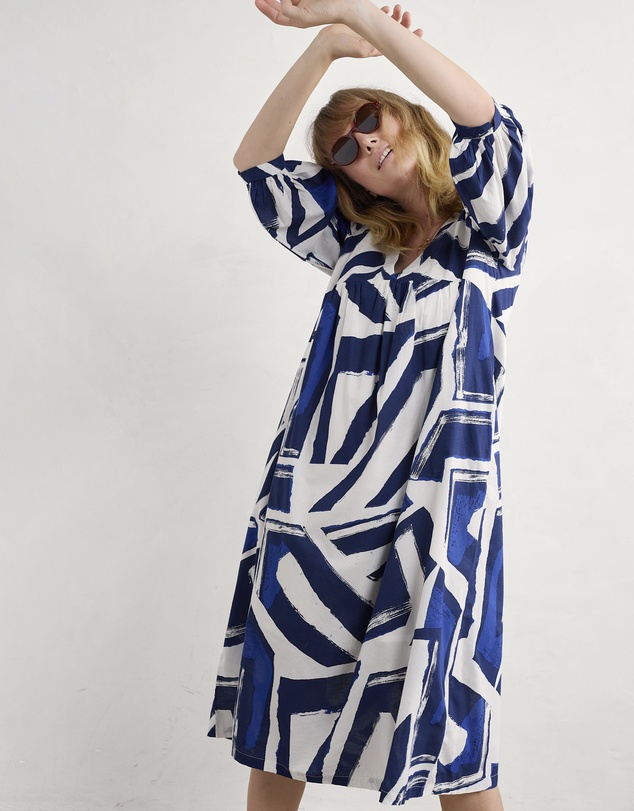 Seasalt - Seasalt Cornwall Harbour Sails Chalk Earth Colours Dress