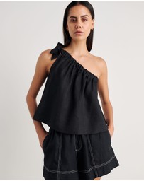 Jag - Ariel One Shoulder Linen Top