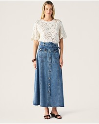 MOS The Label - Aveline Denim Midi Skirt
