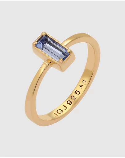 Elli Jewelry - Crystal Band Ring in Gold-Plated 925 Silver