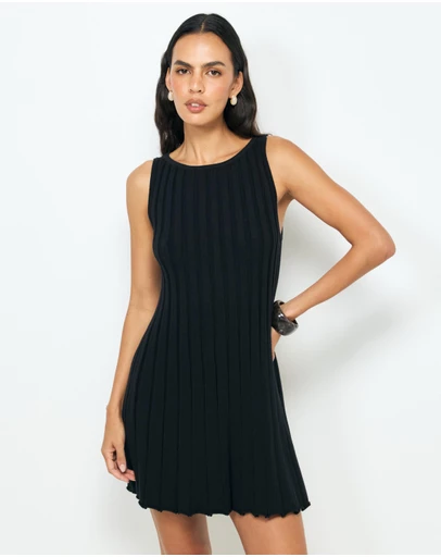 AERE - Zia Rib Knit Mini Dress