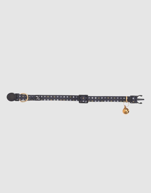 Mog & Bone - Cat Collar - Black Metallic Cross Print