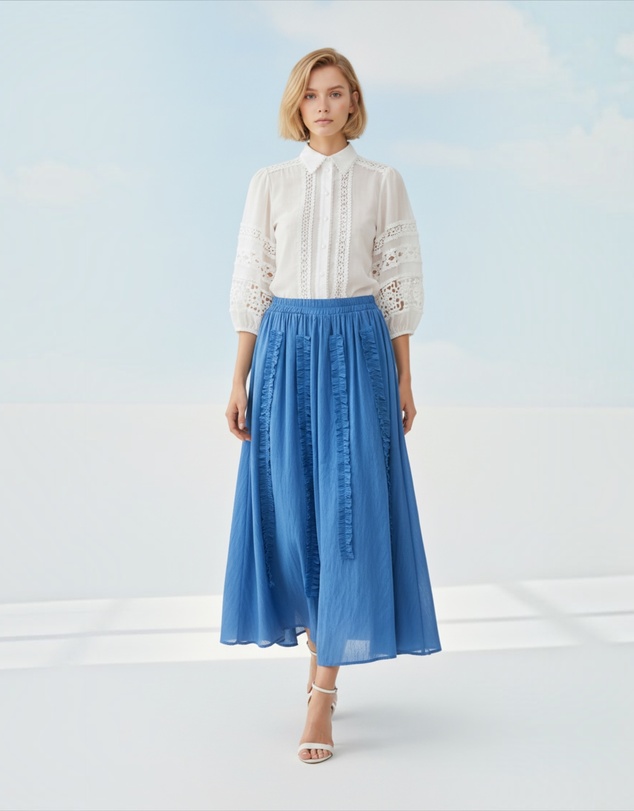 Mossée - Marielle Ruffle Trim Maxi Skirt