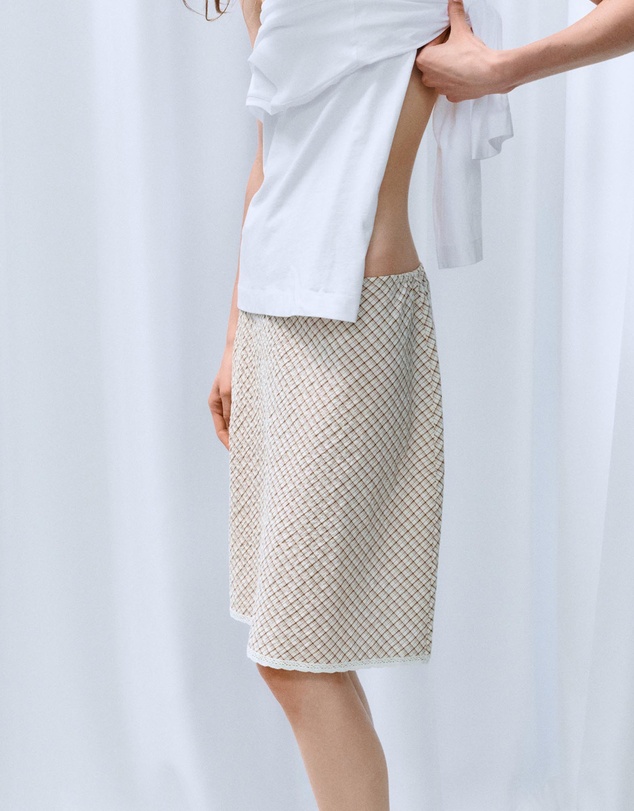 M.N.G - Flowy Check Skirt