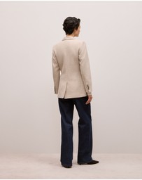 Trenery - Italian Wool Blend Flecked Blazer in Oat Marle