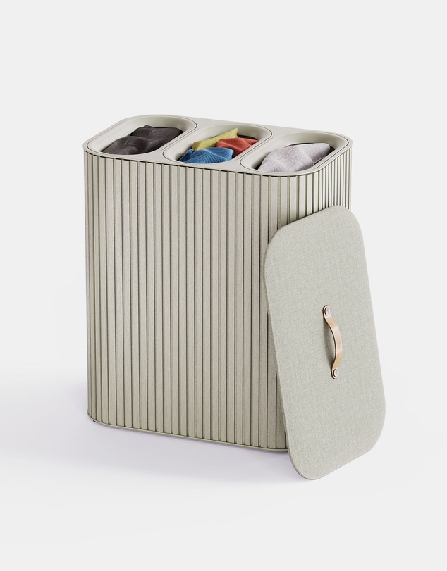 Joseph Joseph - Tota Trio Luxe 90L Easy-empty Bamboo Laundry Basket (Ecru)