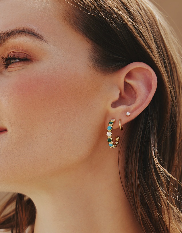Ania Haie - Gold Tube Small Huggie Hoop Earrings