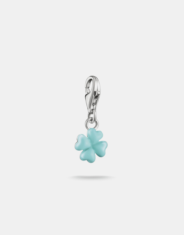 THOMAS SABO - Silver-Plated Four-Leaf Clover Charm with Green Enamel
