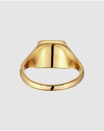 Elli Jewelry - Ring Signet 925 Sterling Silver Gold-Plated