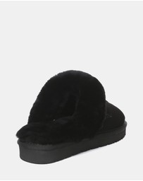 EVERAU - EverAU Ugg Muffin Slipper Suede Cow Suede Upper House Shoes