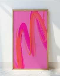 Olive et Oriel - Pinkwave No 7 by Treechild Art Print
