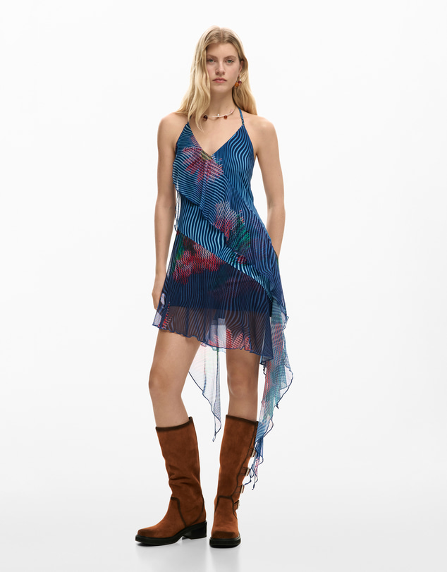 Desigual - Pixelated ruffle dress