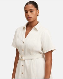 Forever New Curve - Josephine Curve Short Sleeves Denim Dress