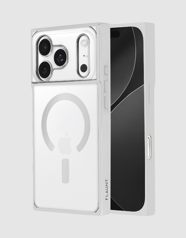 Flaunt - Flaunt Square Gilded Crystal Clear Silver MagSafe Case for iPhone 18 Pro Max / 17 Pro Max