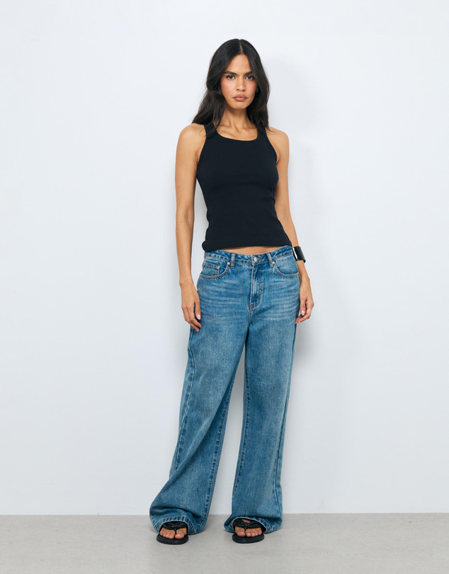 AERE - Cotton Ribbed Scoop Tank