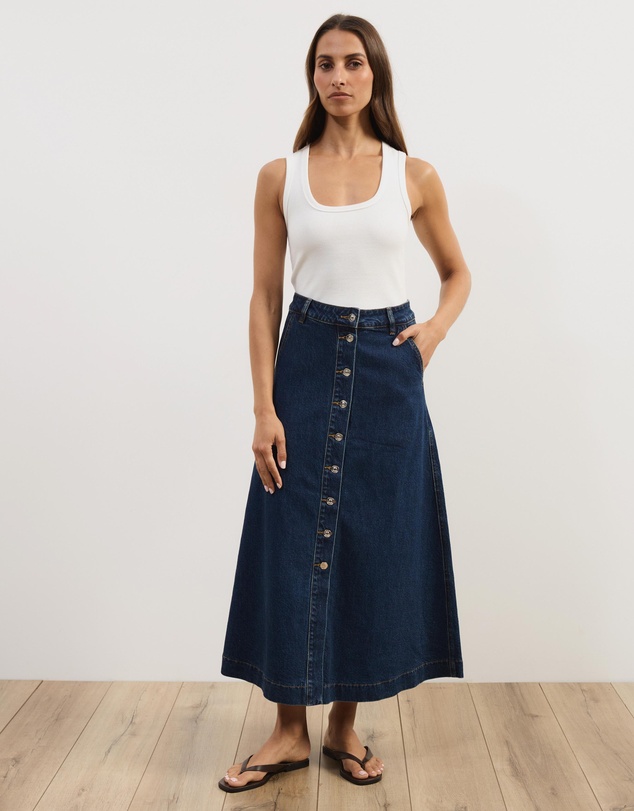 Atmos&Here - Aston Denim Midi Skirt