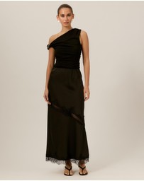 Tussah - Juliette Satin Lace Insert Maxi Skirt