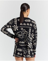Poolside Paradiso - Jamaica LS Knit Top - Black