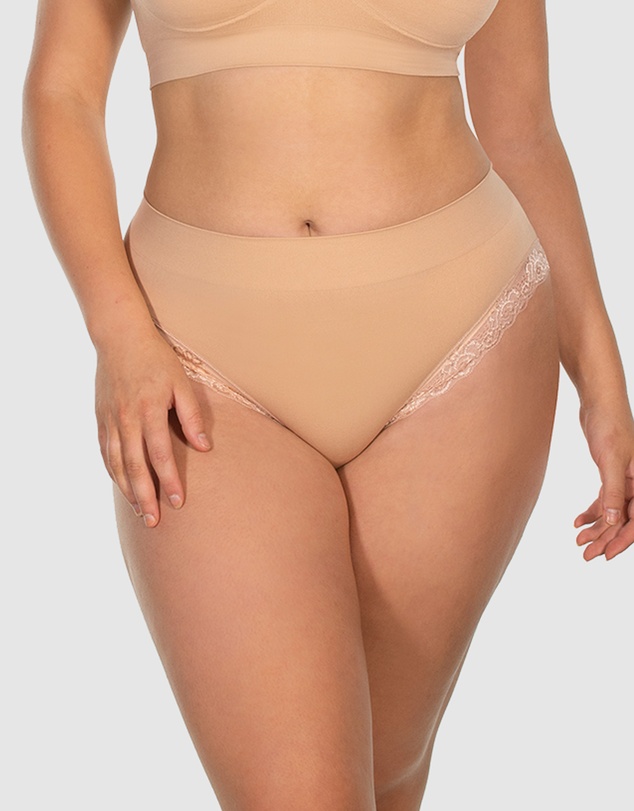 B Free Intimate Apparel - Contour Lace High Cut Briefs - 3 Pack