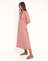 Petal & Pup - Riven Long Sleeve Maxi Dress - Pink