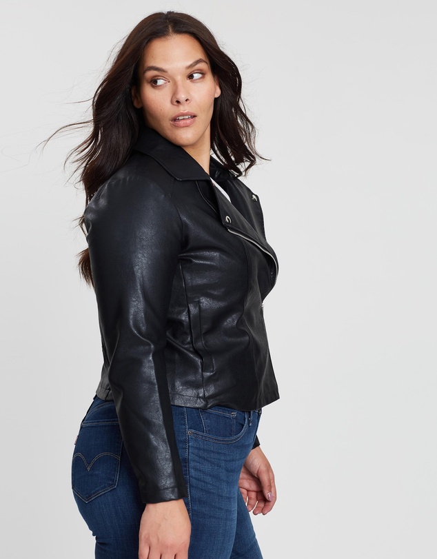 Atmos&Here Curvy - Harper PU Biker Jacket