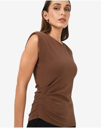 Forcast - Sarah Padded Ruched Jersey Top