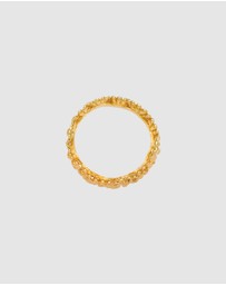 Elli Jewelry - Ring Band Flower Hippie in 925 Sterling Silver Gold Plated