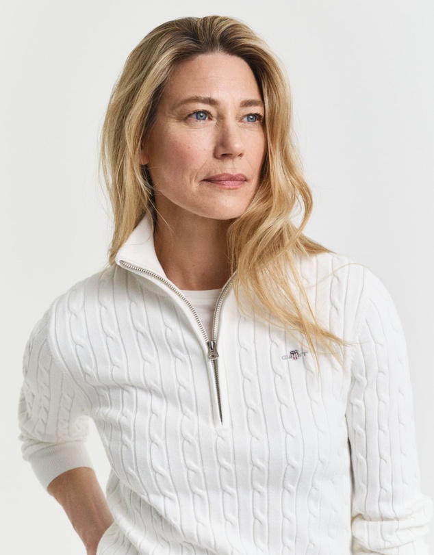 Gant - Stretch Cotton Cable Half Zip Sweater