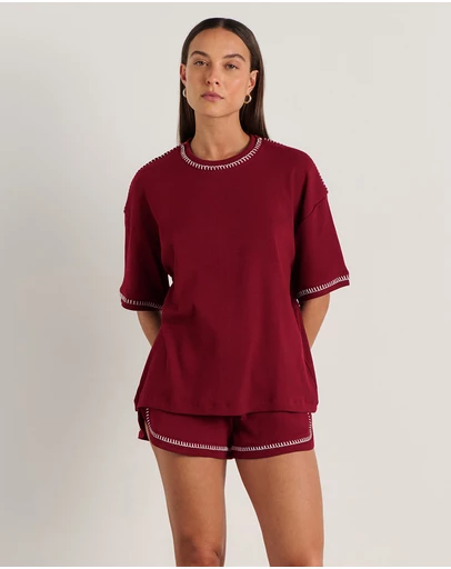 Jag - Celina Blanket Stitch Tee