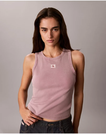 Calvin Klein Jeans - Woven Monologo Rib Tank Top