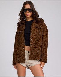 ONE TEASPOON - Longline Denim Jacket - Cheetah Print