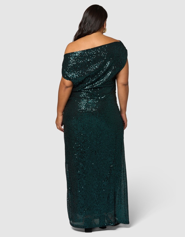 Pink Dusk by Curve Project - Platinum Nights Sequin Maxi Dress