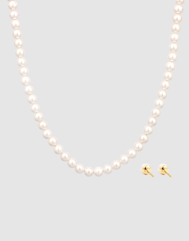 Elli Jewelry - Freshwater Pearl Jewellery Set in Gold-Plated 925 Silver