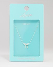 Lovisa - Sterling Silver Cubic Zirconia Bow Pendant Necklace