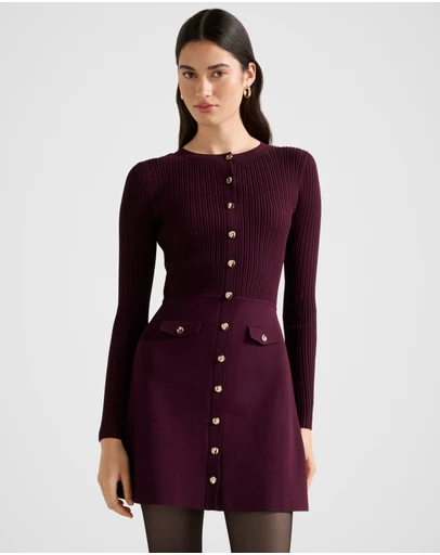 Forever New - Issie Long Sleeves Knitted Mini Dress