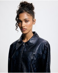 Lover - Evanthe Python Leather Look Jacket