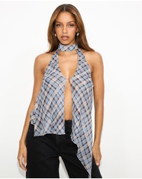 Dazie - Afloat Check Halter Top